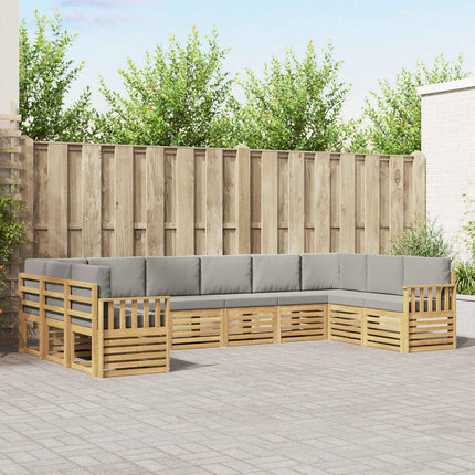 Utomhussoffset 7 pcs Vit och Ljusgrå 363 x 187,5 x 73 cm
