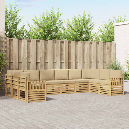 Utomhussoffset 7 pcs Vit och beige 363 x 187,5 x 73 cm