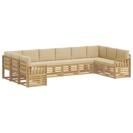 Utomhussoffset 7 pcs Vit och beige 363 x 187,5 x 73 cm