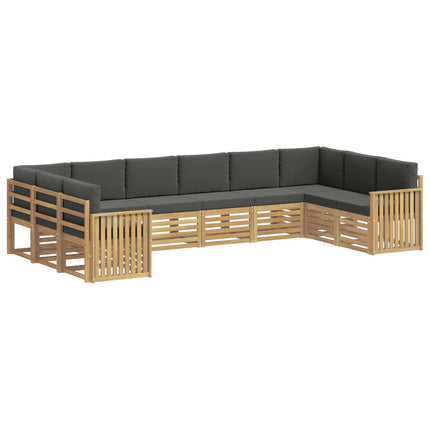 Utomhussoffset 10 pcs Vit och antracit 363 x 187,5 x 73 cm