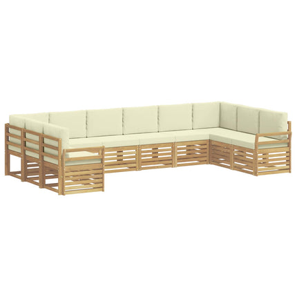 Utomhussoffset 10 pcs Vit och grädde 363 x 190 x 73 cm