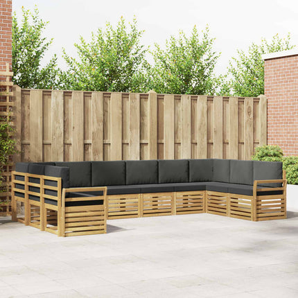Utomhussoffset 10 pcs Vit och antracit 363 x 190 x 73 cm