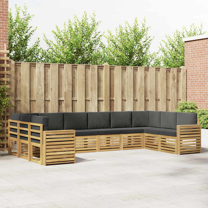 Utomhussoffset 10 pcs Vit och antracit 363 x 191,5 x 73 cm
