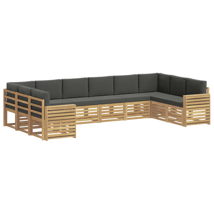 Utomhussoffset 10 pcs Vit och antracit 363 x 191,5 x 73 cm