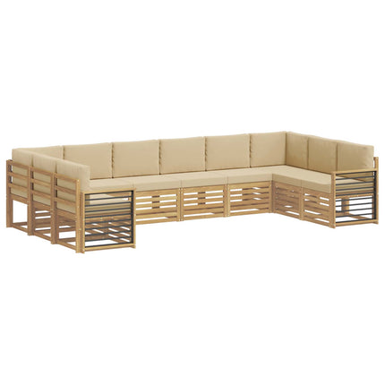 Utomhussoffset 10 st Vit och Beige Polyester