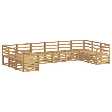 Utomhussoffset 10 pcs Vit 363 x 185,5 x 73 cm Massivt Akaciaträ