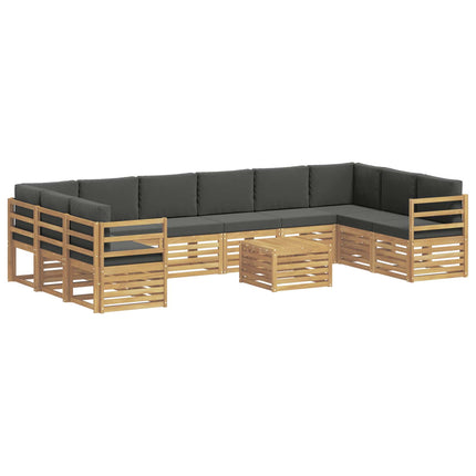 Utomhussoffset 8 st Vit och Antracit Polyester