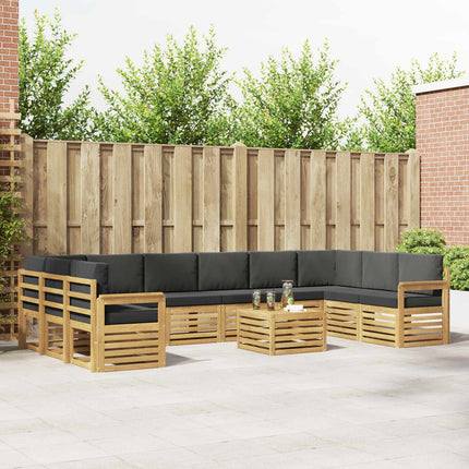 Utomhussoffset 8 pcs Vit och Antracit 59 x 59 x 37 cm Polyester