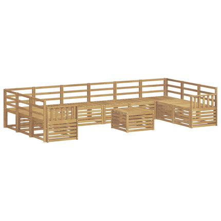 Utomhussoffset 11 pcs Vit 59 x 59 x 37 cm Massivt Akaciaträ