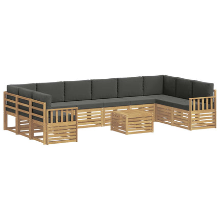 Utomhussoffset 8 pcs Vit och Antracit 59 x 59 x 37 cm Polyester