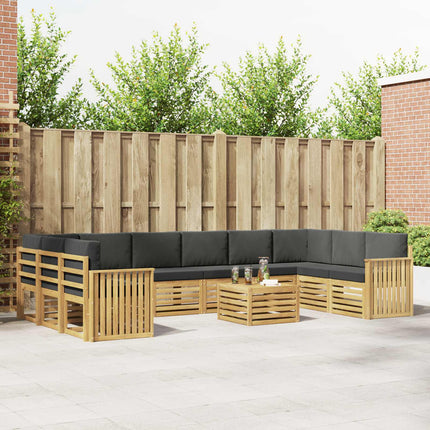 Utomhussoffset 11 pcs Vit och antracit 59 x 59 x 37 cm
