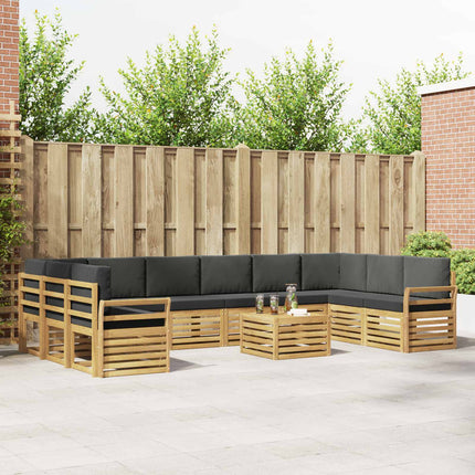 Utomhussoffset 11 pcs Vit och antracit 59 x 59 x 37 cm