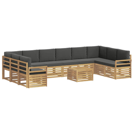 Utomhussoffset 11 pcs Vit och antracit 59 x 59 x 37 cm