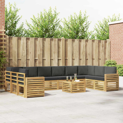 Utomhussoffset 11 pcs Vit och antracit 59 x 59 x 37 cm