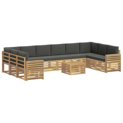 Utomhussoffset 11 pcs Vit och antracit 59 x 59 x 37 cm