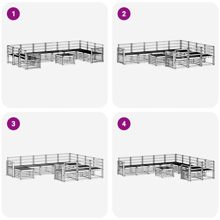 Utomhussoffset 11 pcs Vit 59 x 59 x 37 cm Massivt Akaciaträ