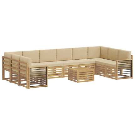 Utomhussoffset 11 st Vit och Beige Polyester