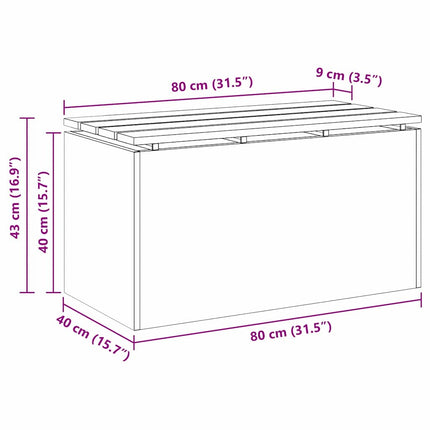 Trädgårdsbänk Silver 80 x 40 x 43 cm Galvaniserat stål