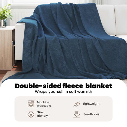 Kastfilt Mörkblå 240 x 270 cm Fleece