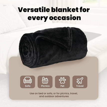 Kastfilt Svart 150 x 200 cm Fleece