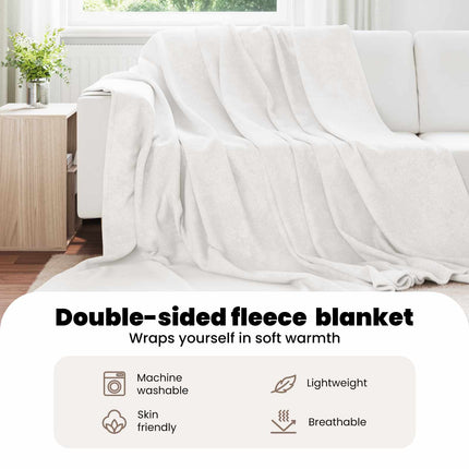 Kastfilt Vit 220 x 240 cm Fleece
