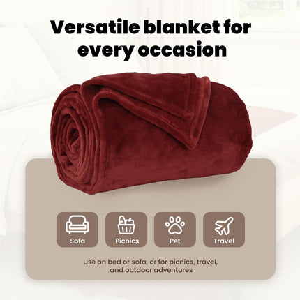 Kastfilt Bordeaux Röd 150 x 200 cm Fleece