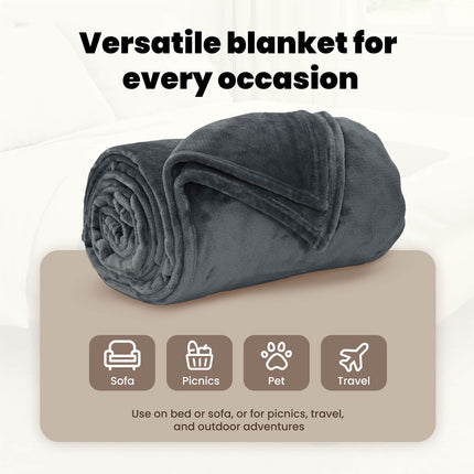 Filtar 6 st Mörkgrå 150 x 200 cm 4.68 Fleece