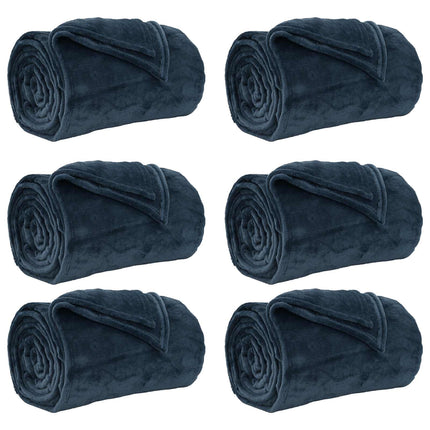 Filtar 6 st Mörkblå 220 x 240 cm 8.24 Fleece