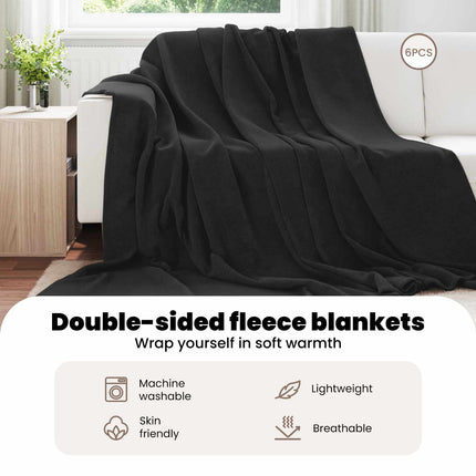 Filtar 6 st Svart 220 x 240 cm 8.24 Fleece