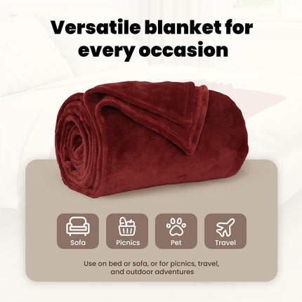 Filtar 6 st Bordeaux Röd 130 x 150 cm 3.04 Fleece
