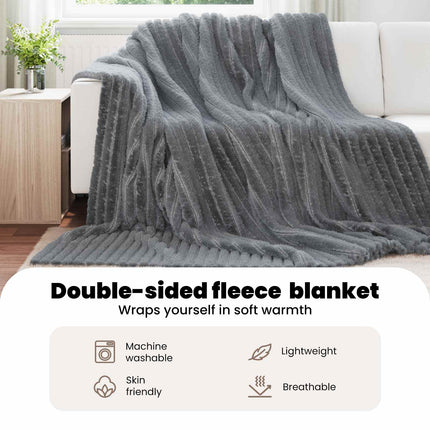 Kastfilt Mörkgrå 240 x 220 cm Fleece