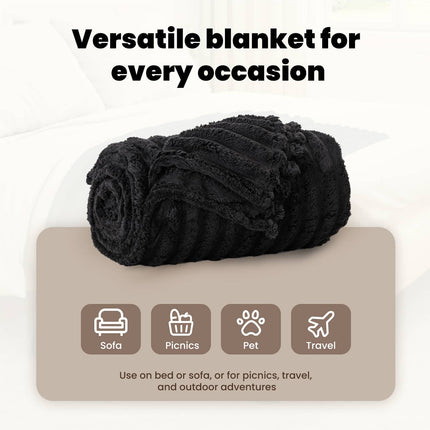 Kastfilt Svart 150 x 130 cm Fleece