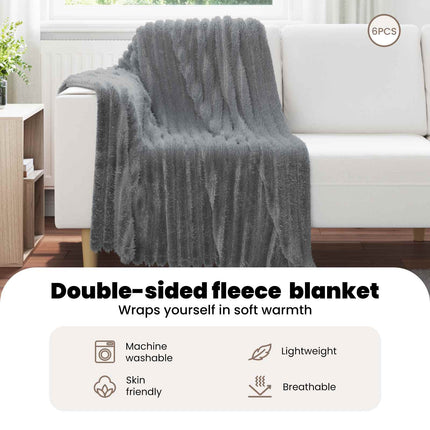 Filtar 6 st Mörkgrå 150 x 130 cm 2.85 Fleece