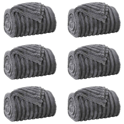Filtar 6 pcs Mörkgrå 150 x 130 cm Fleece