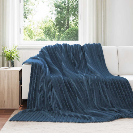 Filtar 6 pcs Mörkblå 240 x 220 cm Fleece