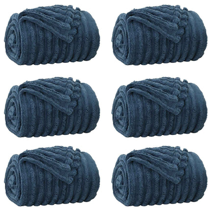 Filtar 6 pcs Mörkblå 240 x 220 cm Fleece
