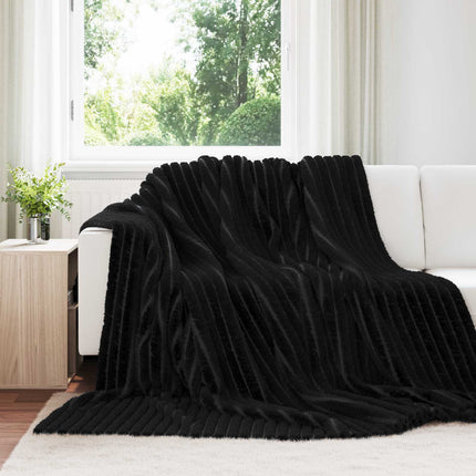 Filtar 6 pcs Svart 240 x 220 cm Fleece
