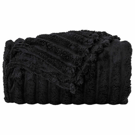 Filtar 6 pcs Svart 240 x 220 cm Fleece