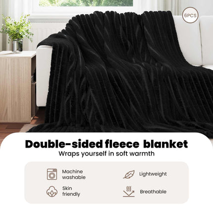 Filtar 6 st Svart 270 x 240 cm 10.96 Fleece
