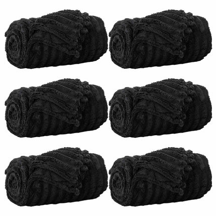 Filtar 6 pcs Svart 270 x 240 cm Fleece