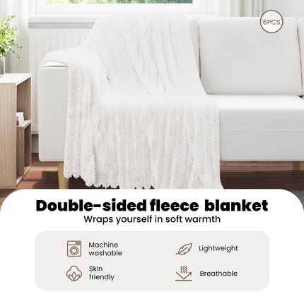 Filtar 6 st Vit 150 x 130 cm 2.85 Fleece