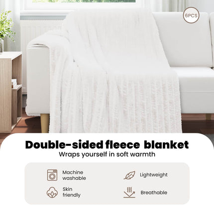 Filtar 6 st Vit 200 x 150 cm 4.75 Fleece