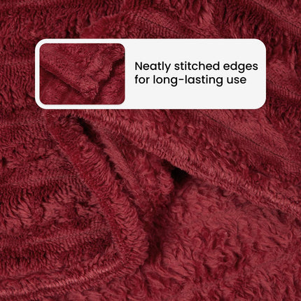 Filtar 6 st Bordeaux Röd 150 x 130 cm 2.85 Fleece
