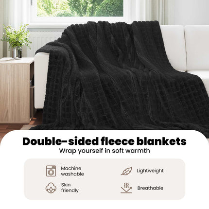 Kastfilt Svart 240 x 220 cm Fleece