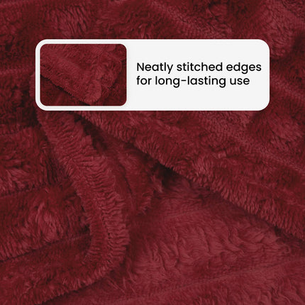 Kastfilt Bordeaux Röd 240 x 220 cm Fleece