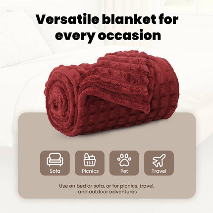 Kastfilt Bordeaux Röd 270 x 240 cm Fleece