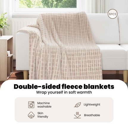 Filtar 6 st Beige 200 x 150 cm 4.5 Fleece