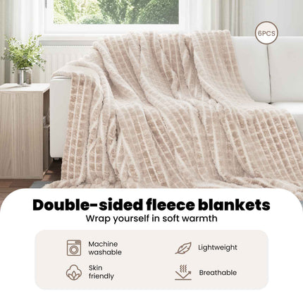 Filtar 6 st Beige 240 x 220 cm 8.24 Fleece