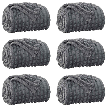 Filtar 6 pcs Mörkgrå 200 x 150 cm Fleece