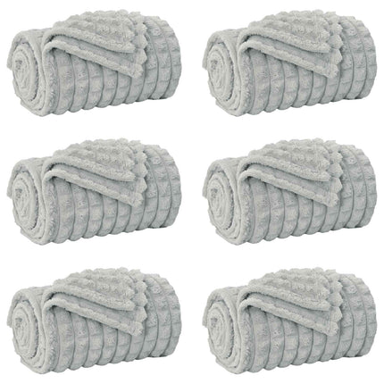 Filtar 6 pcs Grå 270 x 240 cm Fleece